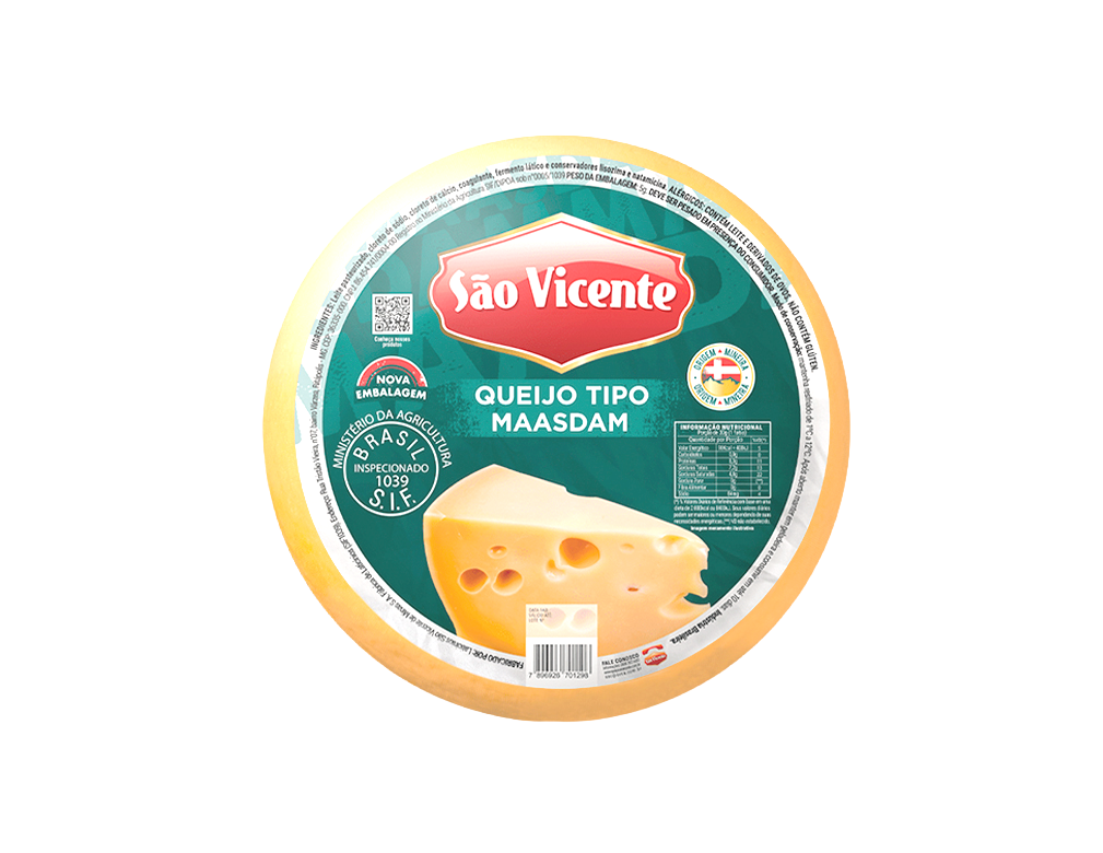 QUEIJO MAASDAM SÃO VICENTE (PÇ 12 KG)